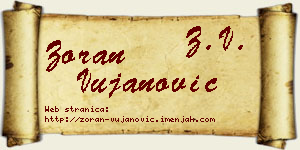 Zoran Vujanović vizit kartica